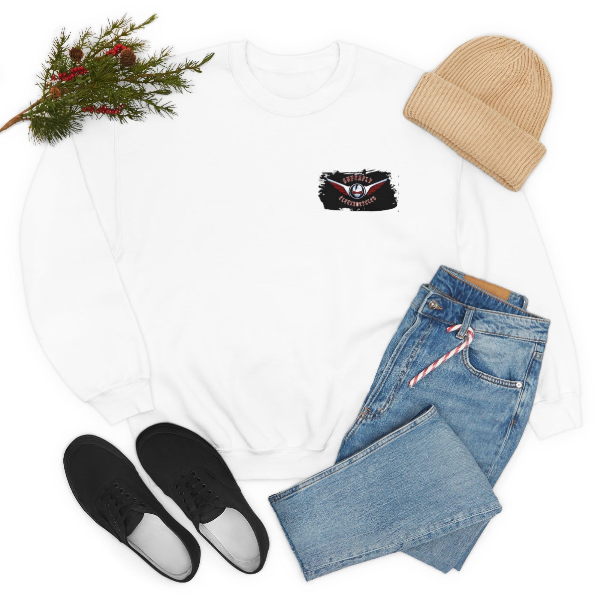 OFFICIAL Superfly ElectroCycles Shop Heavy Blend Sweatshirt (Gildan)- (F/B Print)