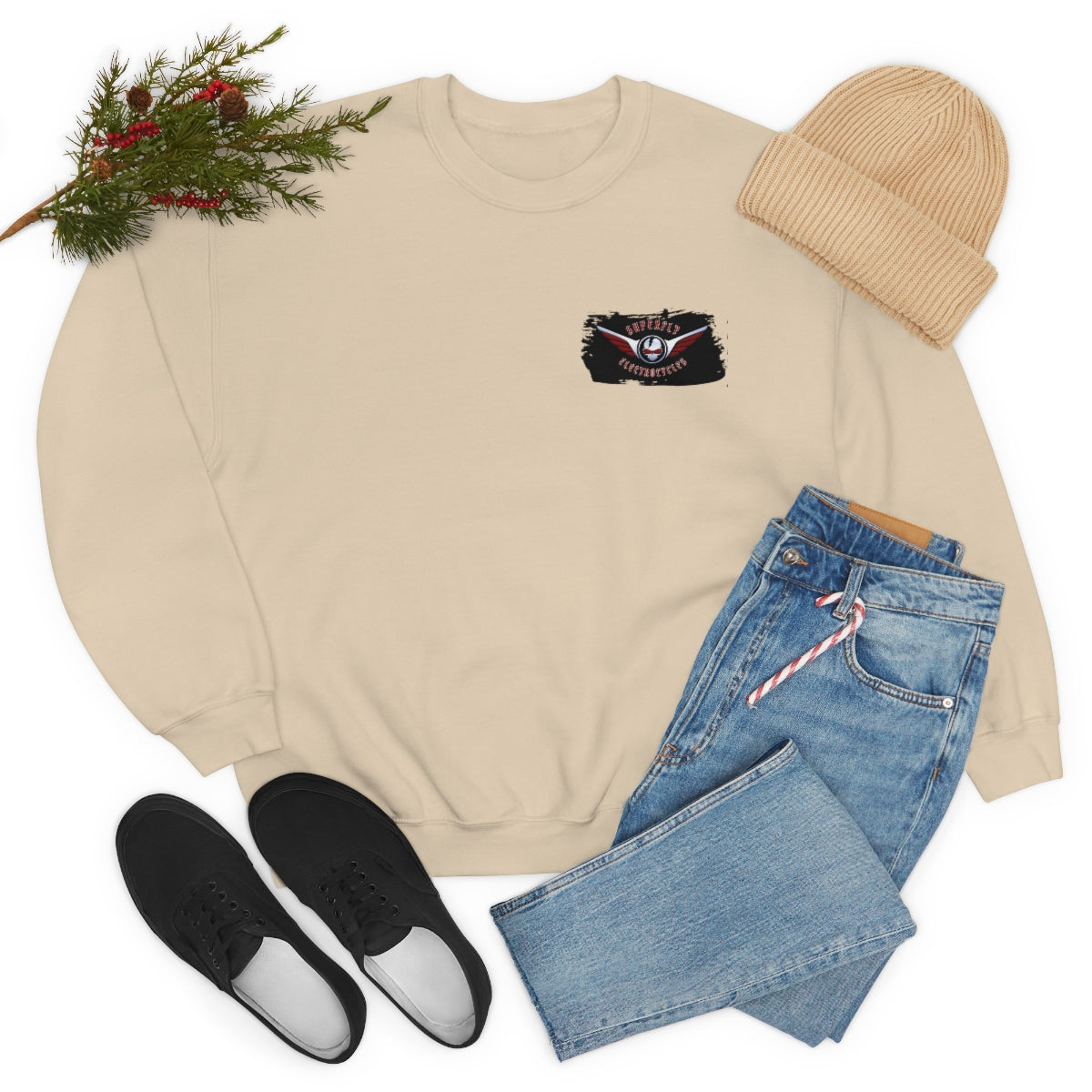 OFFICIAL Superfly ElectroCycles Shop Heavy Blend Sweatshirt (Gildan)- (F/B Print)