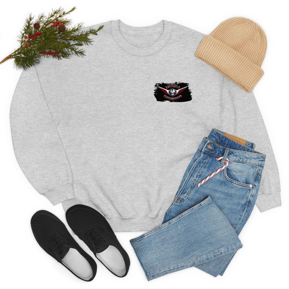 OFFICIAL Superfly ElectroCycles Shop Heavy Blend Sweatshirt (Gildan)- (F/B Print)