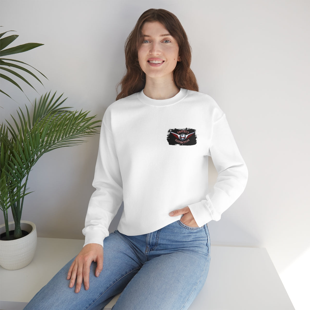 OFFICIAL Superfly ElectroCycles Shop Heavy Blend Sweatshirt (Gildan)- (F/B Print)