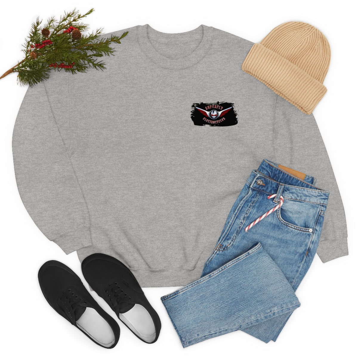 OFFICIAL Superfly ElectroCycles Shop Heavy Blend Sweatshirt (Gildan)- (F/B Print)