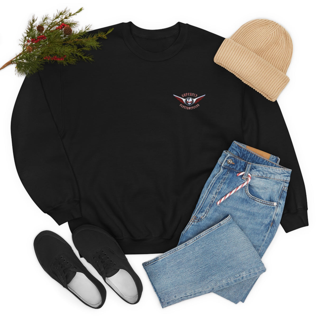 OFFICIAL Superfly ElectroCycles Shop Heavy Blend Sweatshirt (Gildan)- (F/B Print)