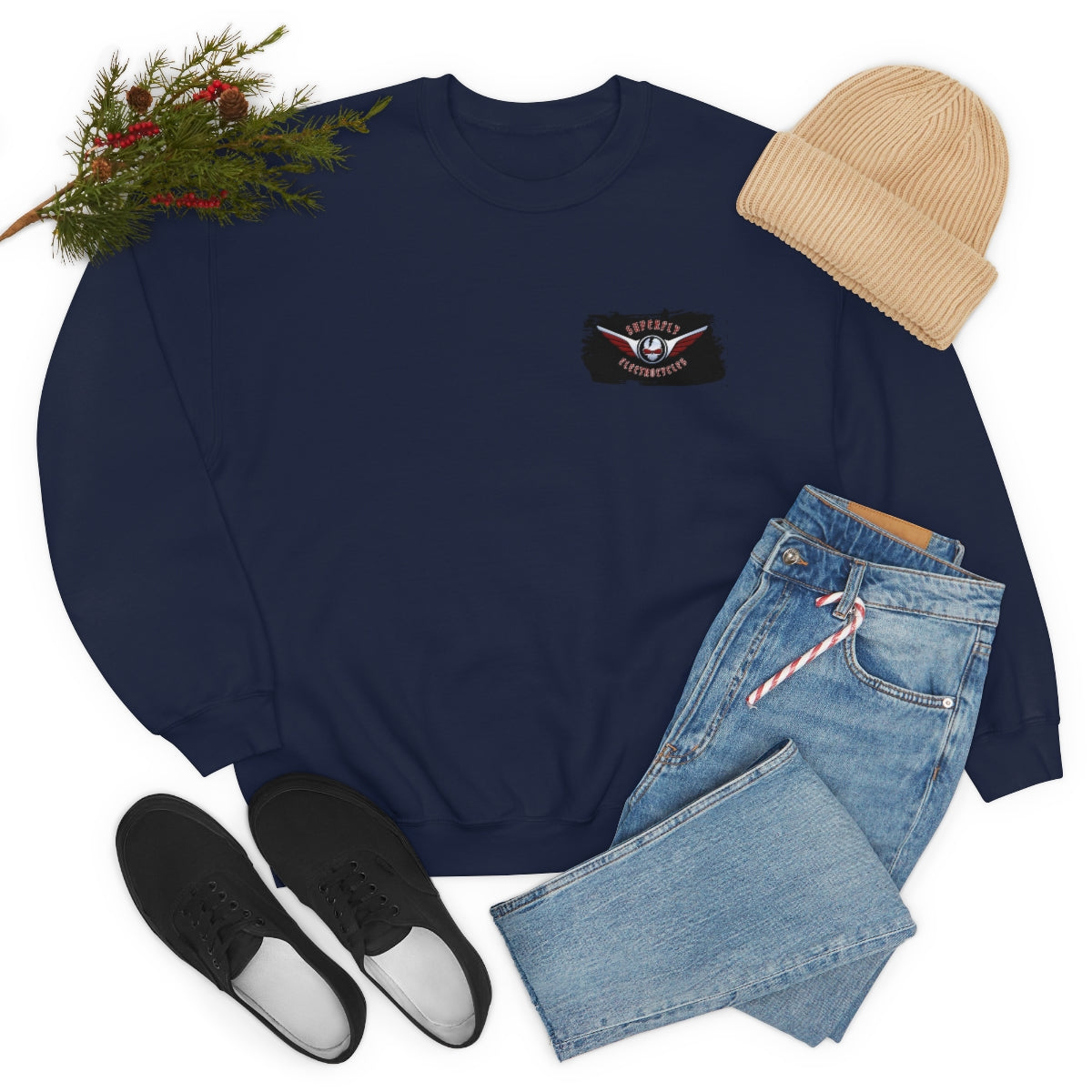OFFICIAL Superfly ElectroCycles Shop Heavy Blend Sweatshirt (Gildan)- (F/B Print)